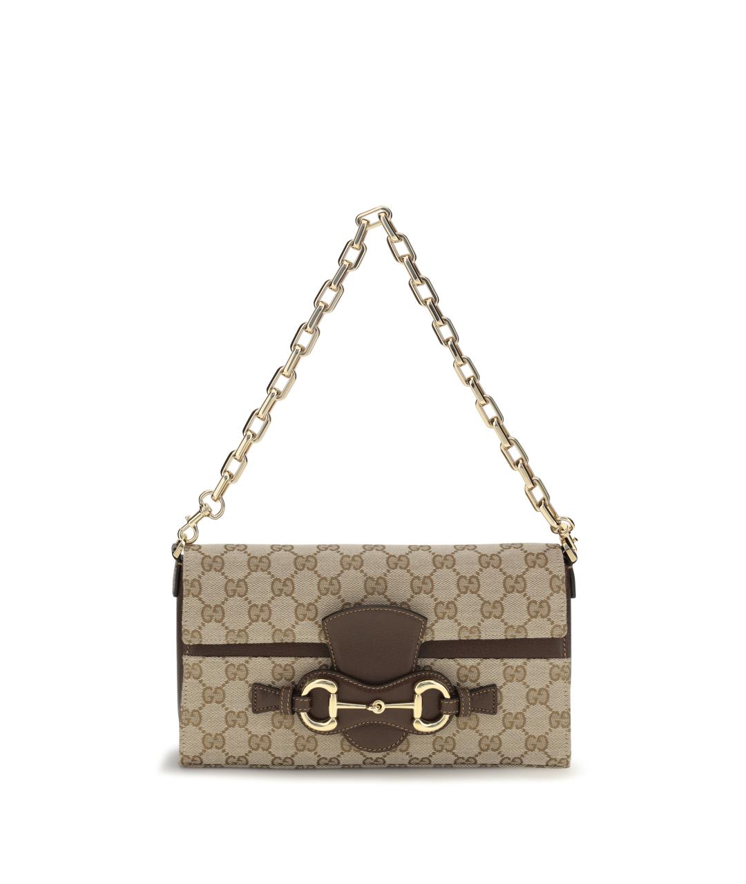 GUCCI Бежевая сумка через плечо из канвы, фото 1