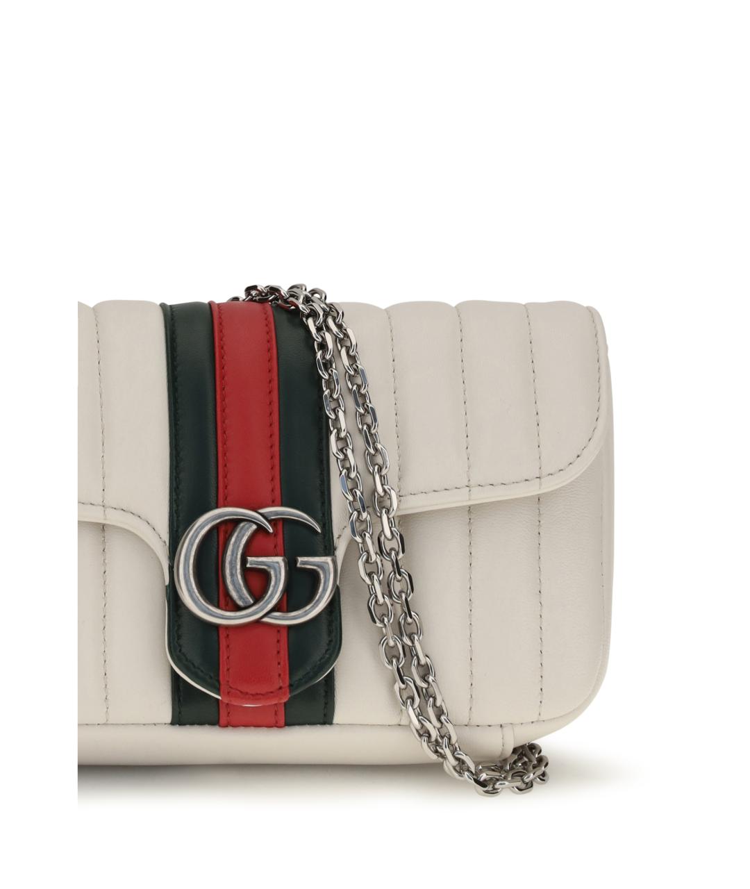 GUCCI Белая кожаная сумка через плечо, фото 4