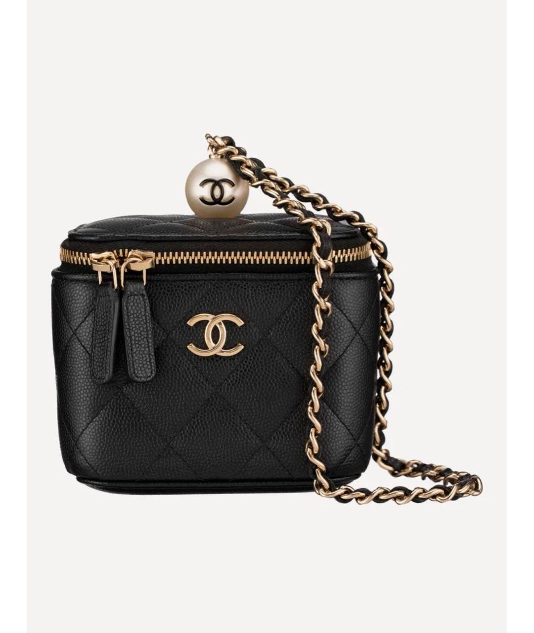 CHANEL Черная кожаная сумка с короткими ручками, фото 9