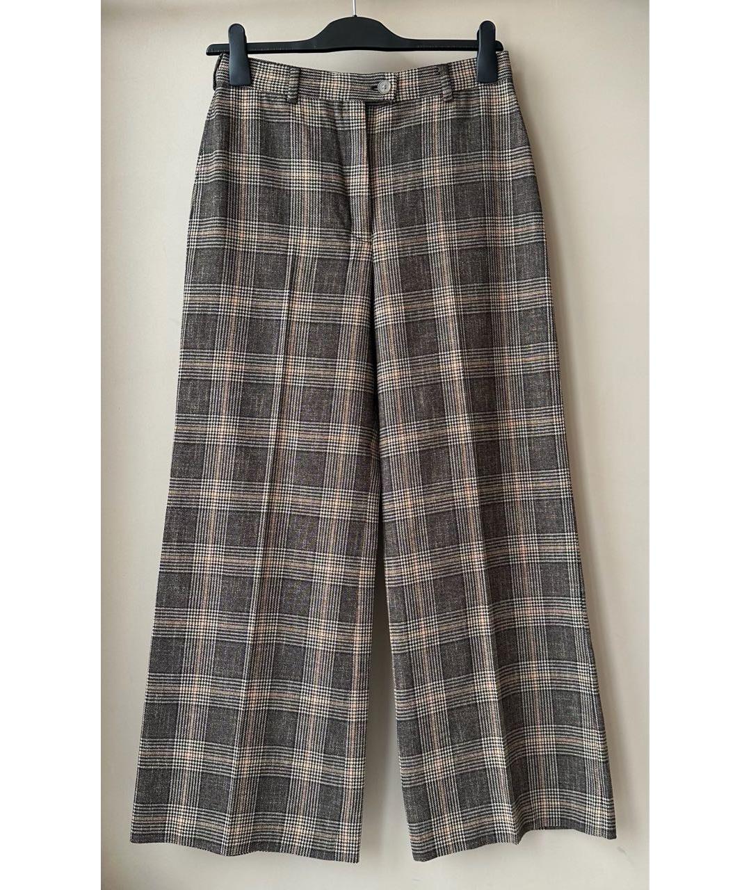 ACNE STUDIOS Коричневые шерстяные брюки широкие, фото 2
