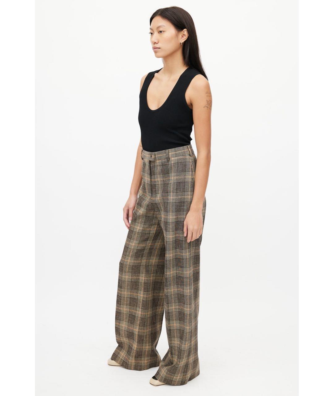 ACNE STUDIOS Коричневые шерстяные брюки широкие, фото 7