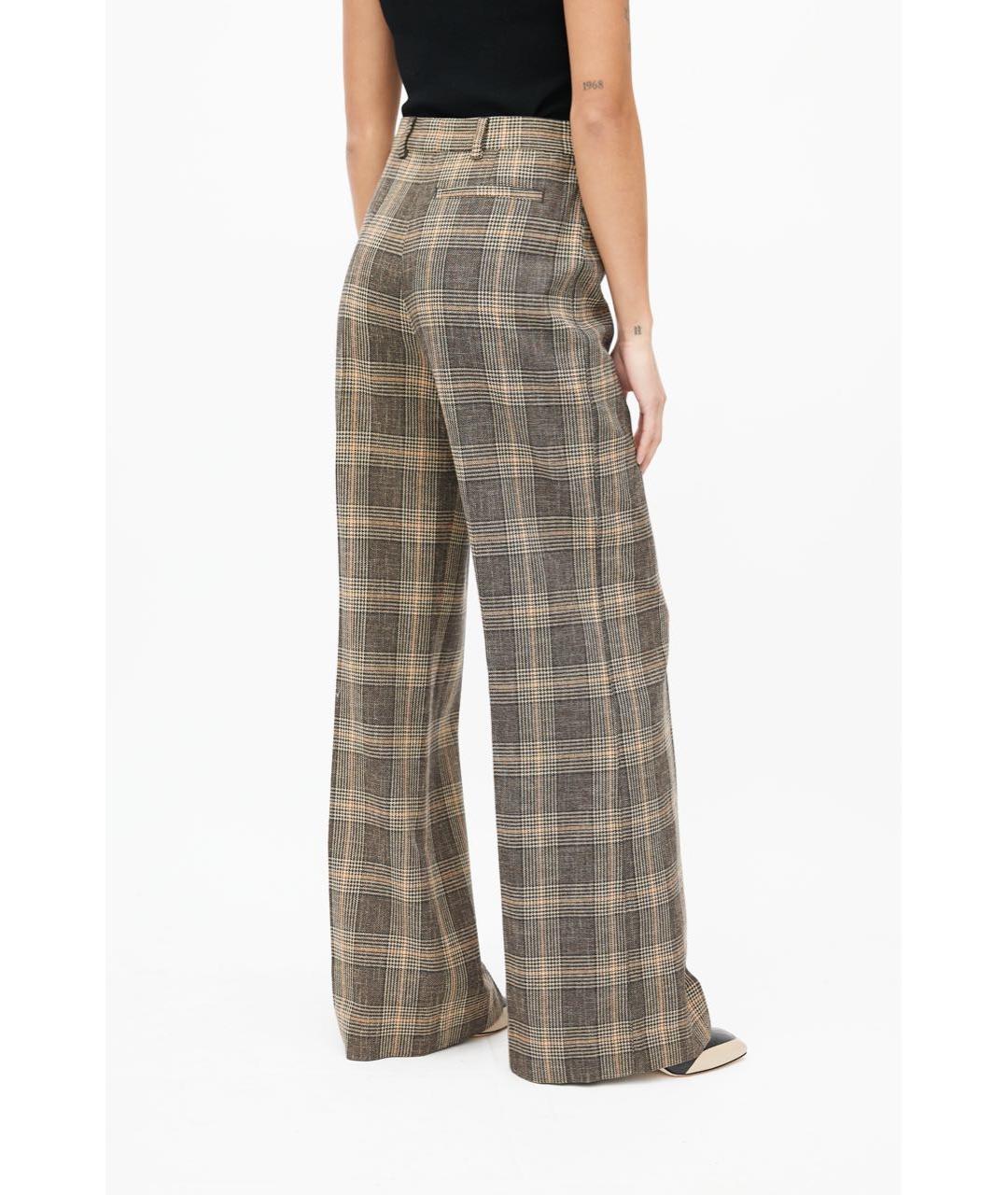ACNE STUDIOS Коричневые шерстяные брюки широкие, фото 8