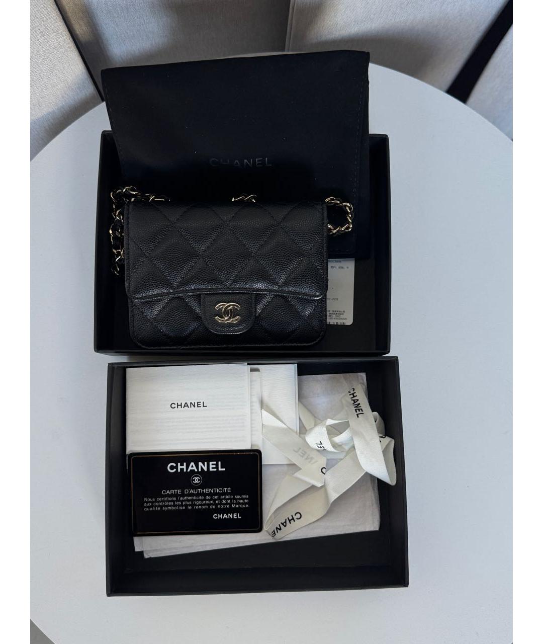 CHANEL Черная кожаная сумка через плечо, фото 8