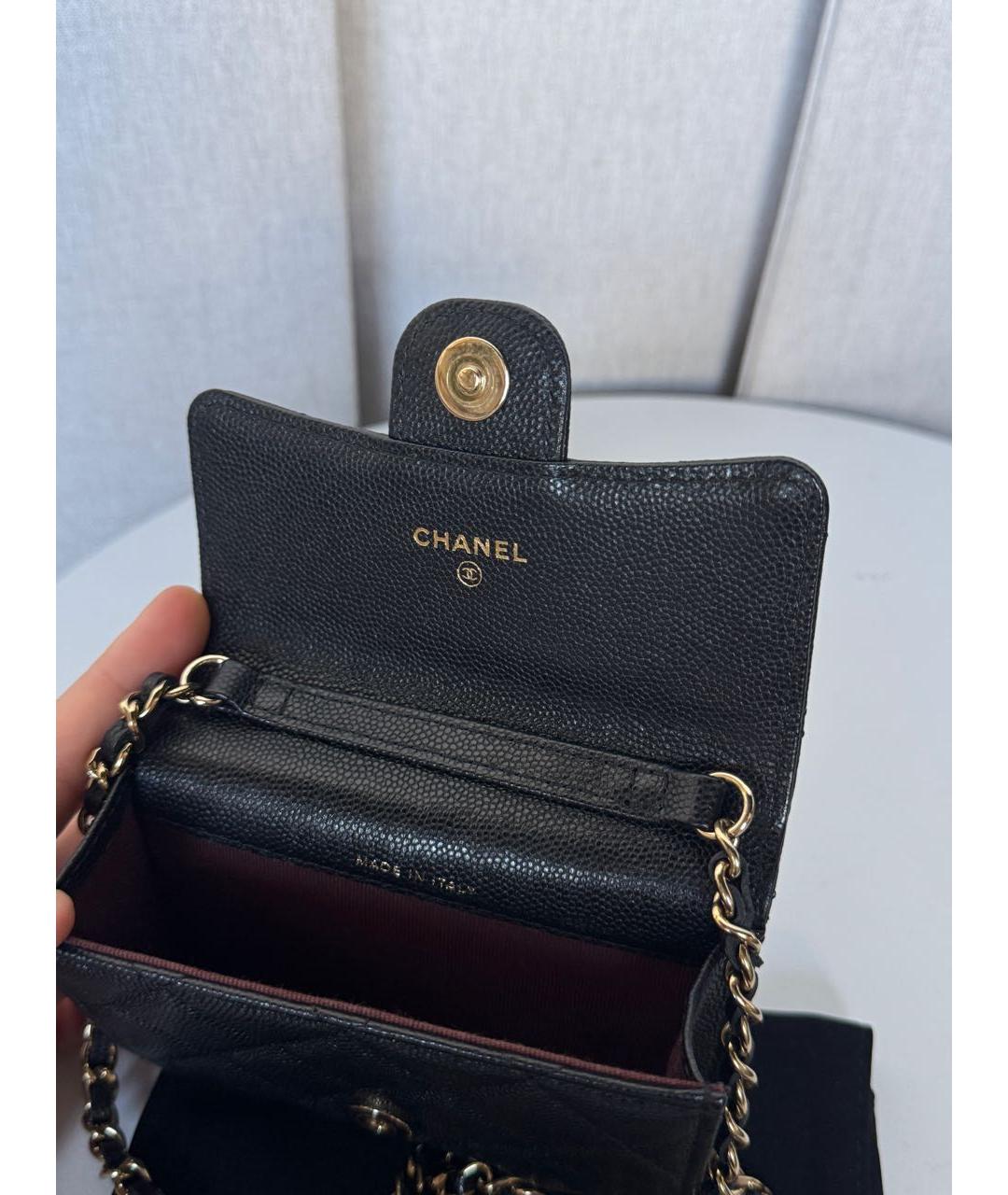 CHANEL Черная кожаная сумка через плечо, фото 4