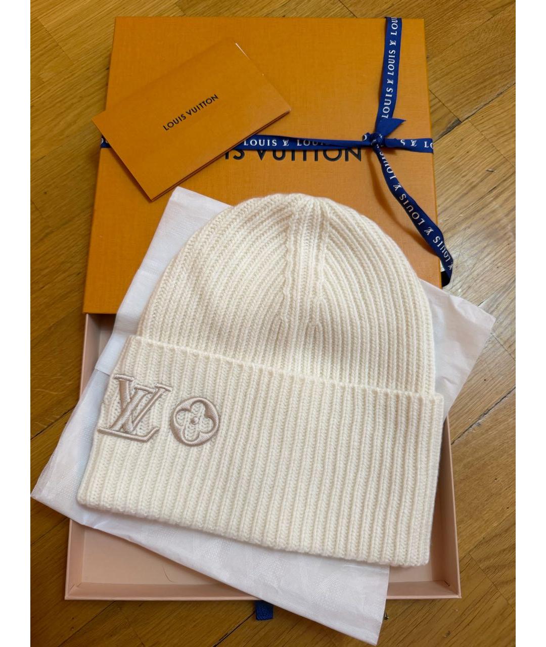 LOUIS VUITTON Бежевая шерстяная шапка, фото 5