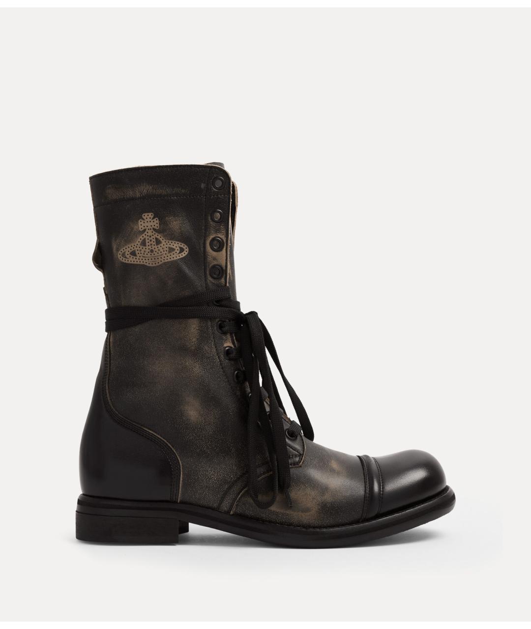 VIVIENNE WESTWOOD Черные кожаные ботинки, фото 8