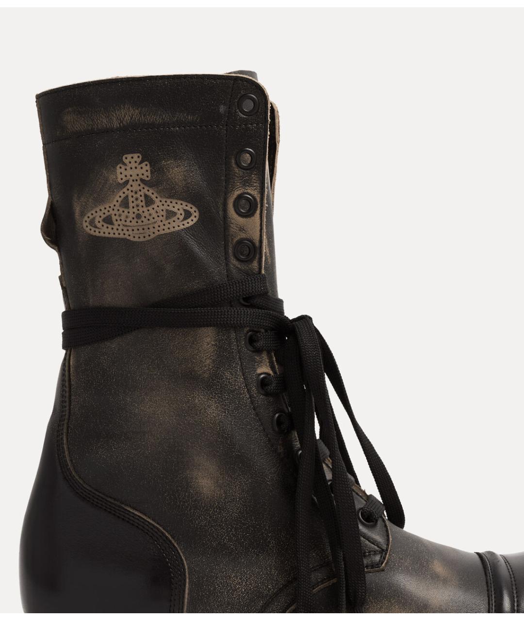 VIVIENNE WESTWOOD Черные кожаные ботинки, фото 6
