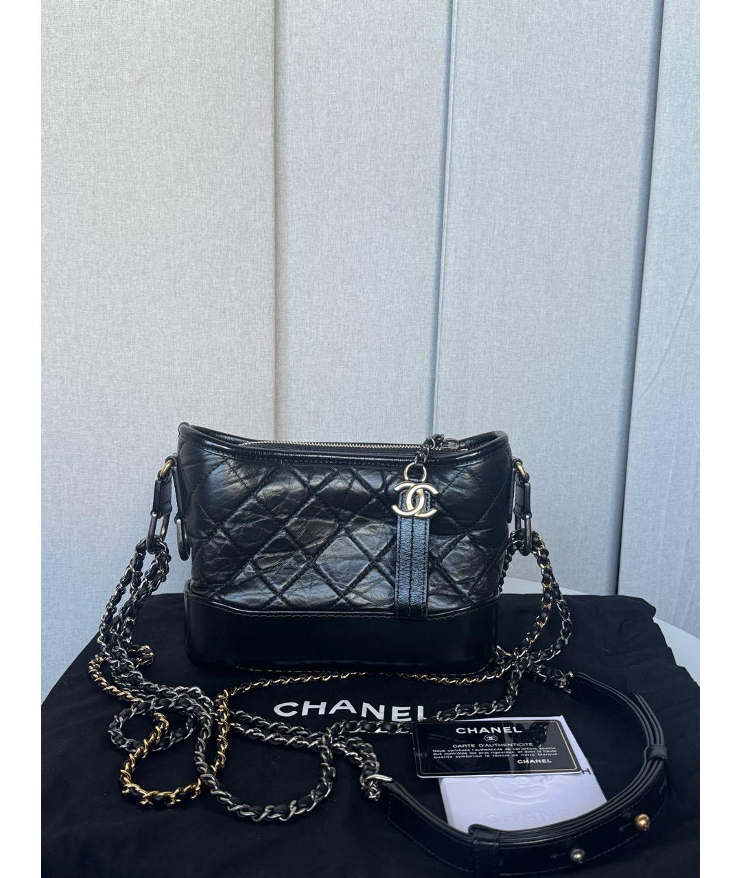 CHANEL Черная кожаная сумка через плечо, фото 8