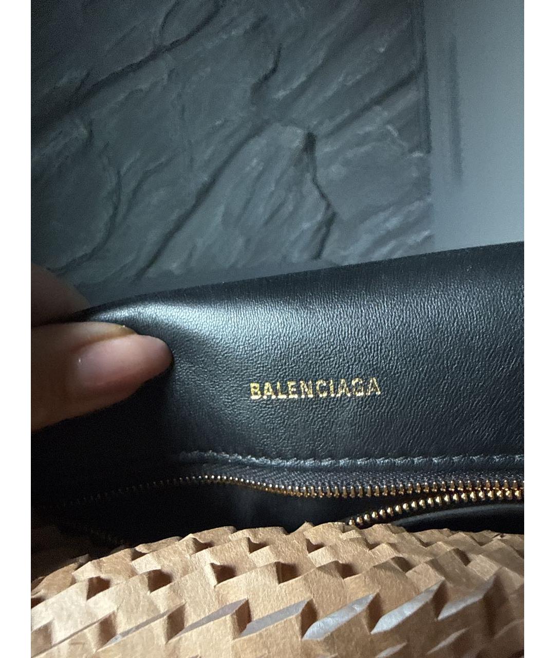 BALENCIAGA Черная кожаная сумка через плечо, фото 5