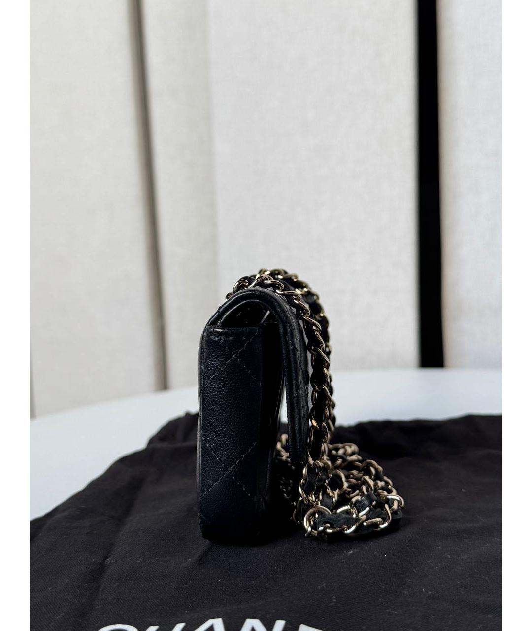 CHANEL Черная кожаная поясная сумка, фото 8