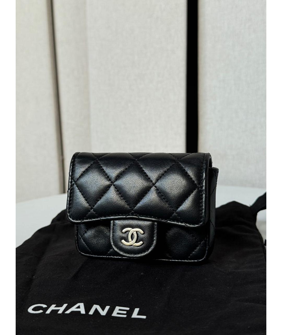 CHANEL Черная кожаная поясная сумка, фото 2