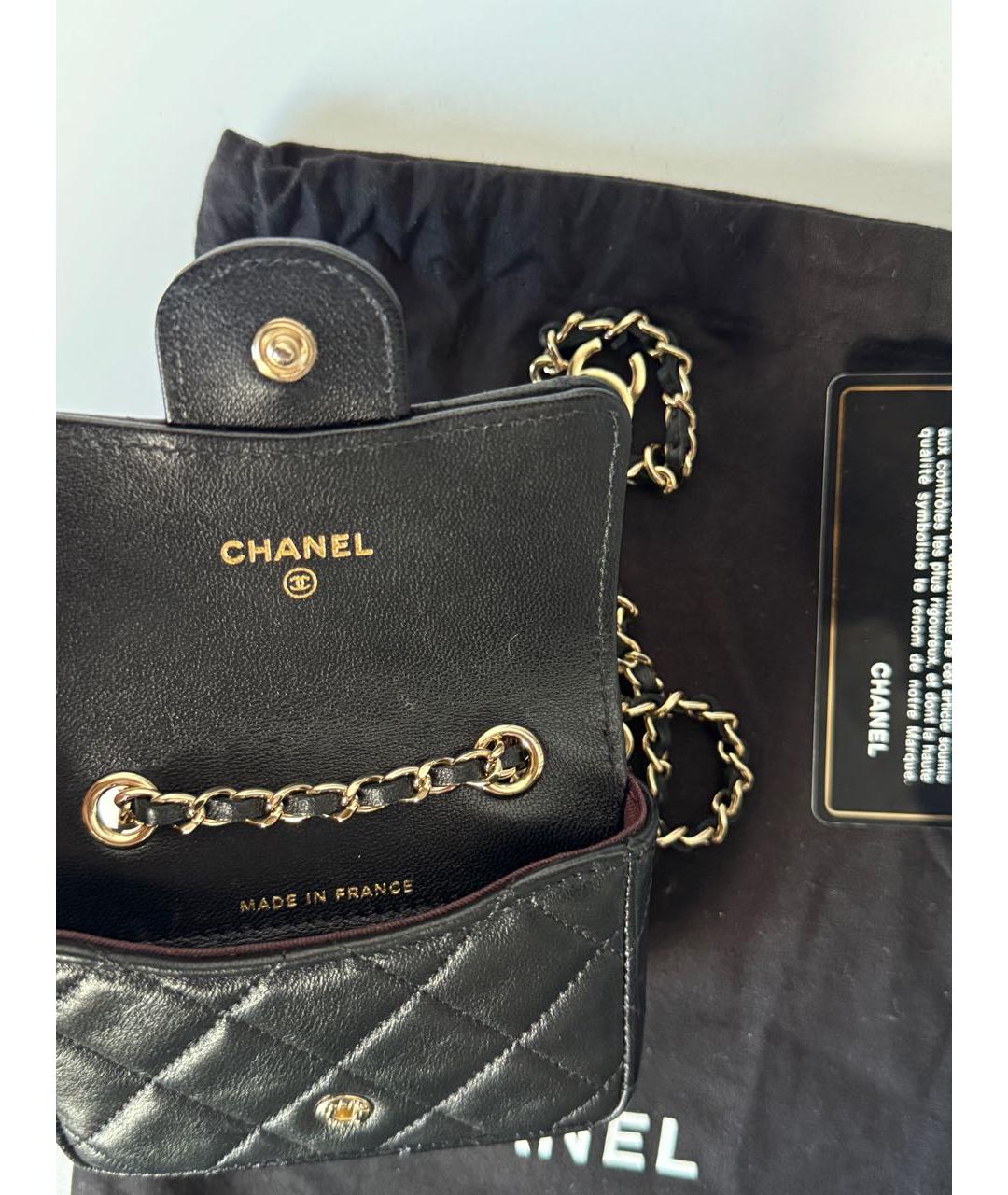 CHANEL Черная кожаная поясная сумка, фото 4