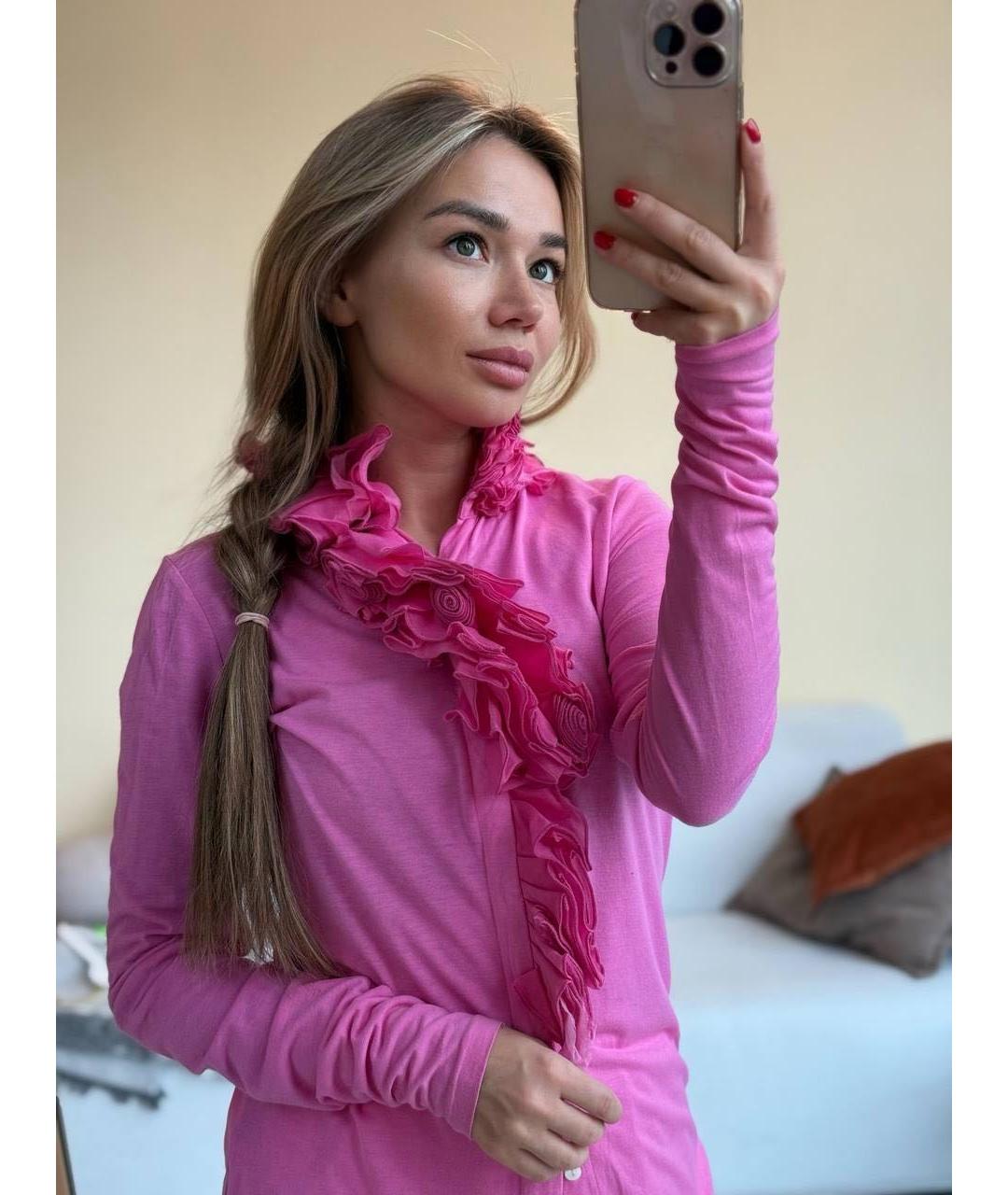 RALPH LAUREN Фуксия хлопковая рубашка, фото 7