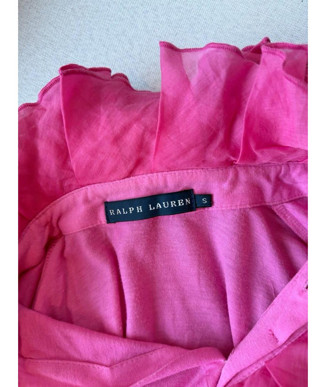 RALPH LAUREN Фуксия хлопковая рубашка, фото 3
