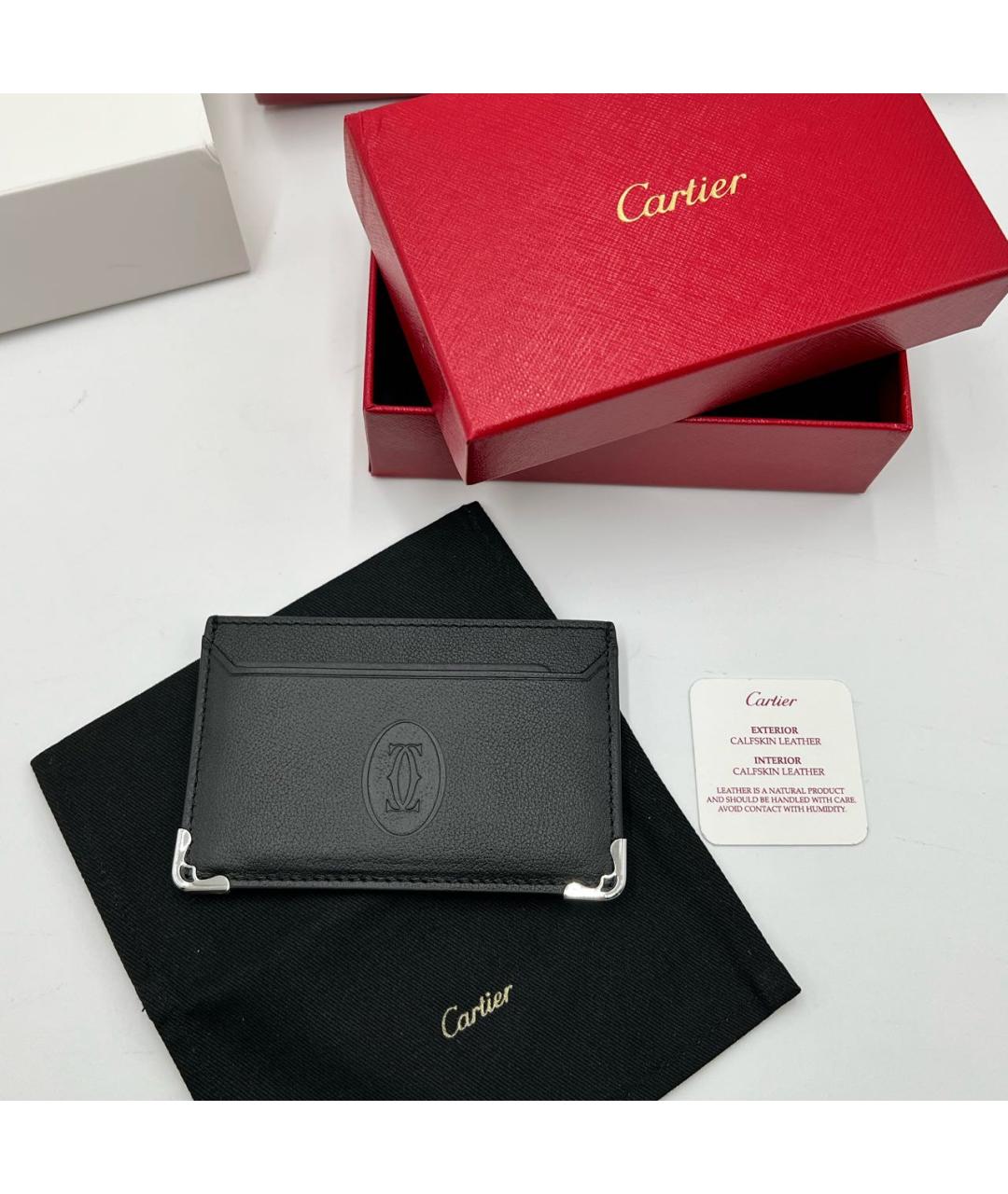 CARTIER Черный кожаный кардхолдер, фото 5