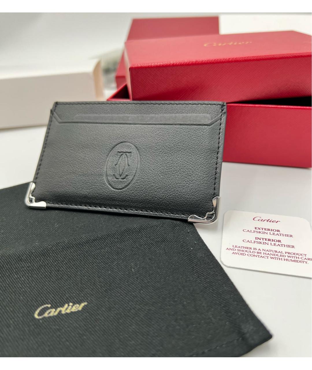 CARTIER Черный кожаный кардхолдер, фото 4