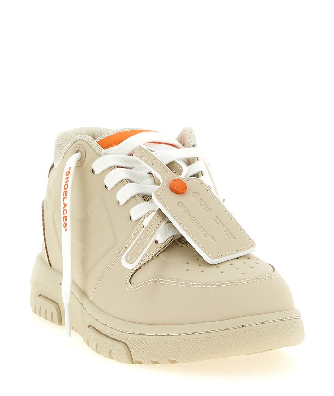 OFF-WHITE Бежевые кеды, фото 3