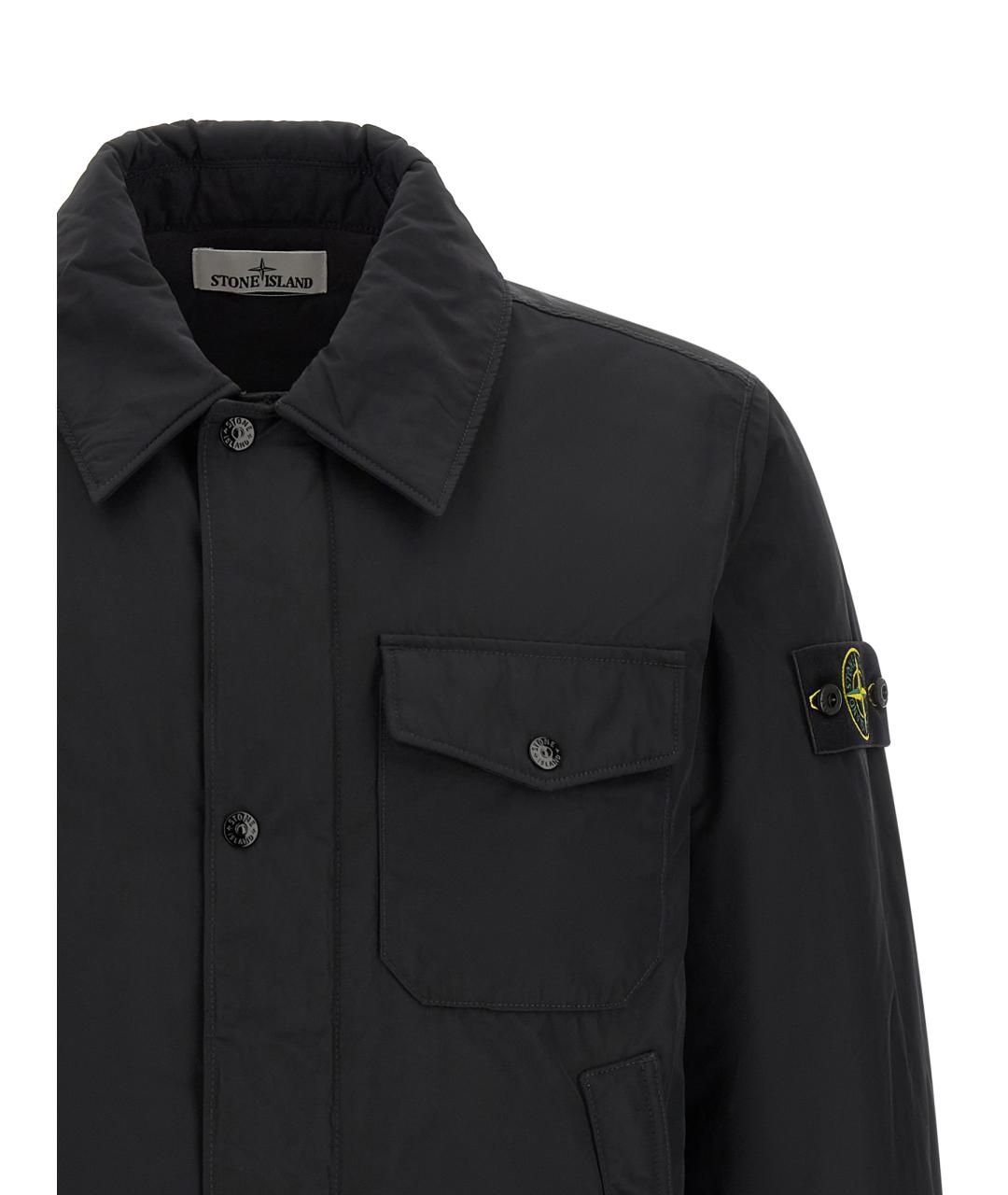 STONE ISLAND Черная полиэстеровая куртка, фото 3