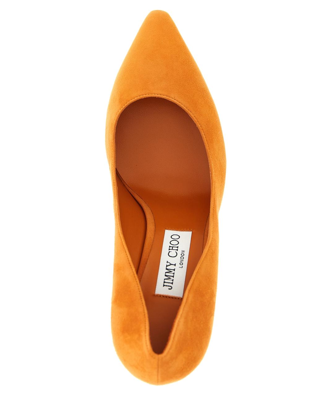 JIMMY CHOO Оранжевые замшевые туфли, фото 4