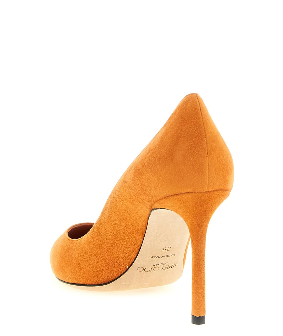 JIMMY CHOO Оранжевые замшевые туфли, фото 3