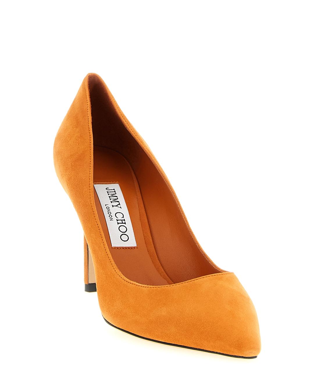 JIMMY CHOO Оранжевые замшевые туфли, фото 2