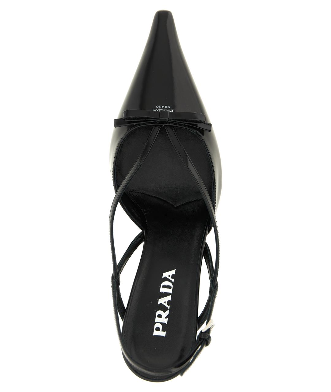 PRADA Черные кожаные туфли, фото 4