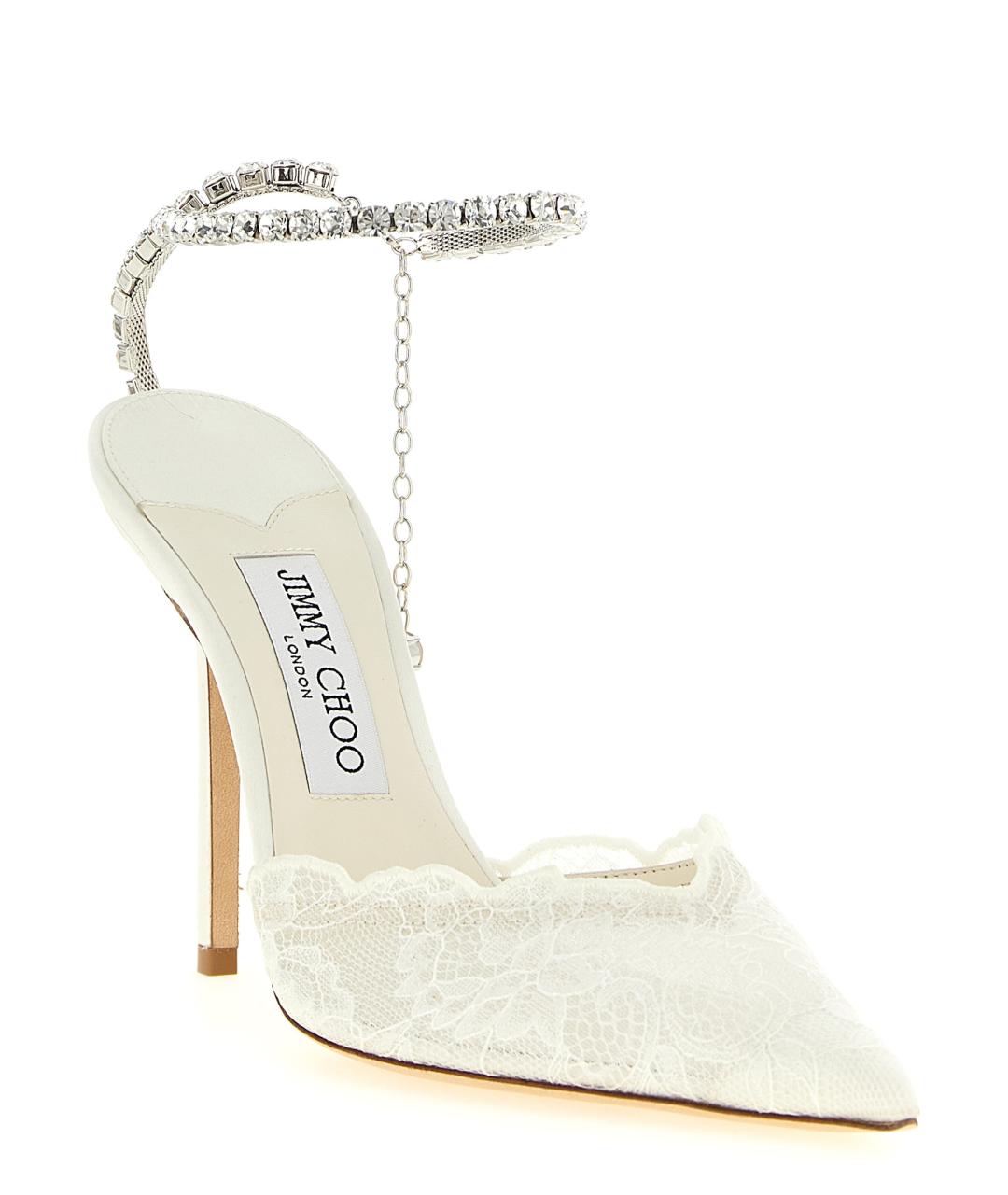 JIMMY CHOO Белые текстильные туфли, фото 2
