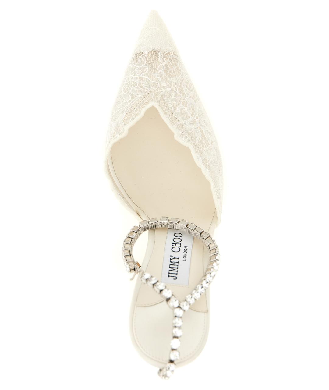 JIMMY CHOO Белые текстильные туфли, фото 4