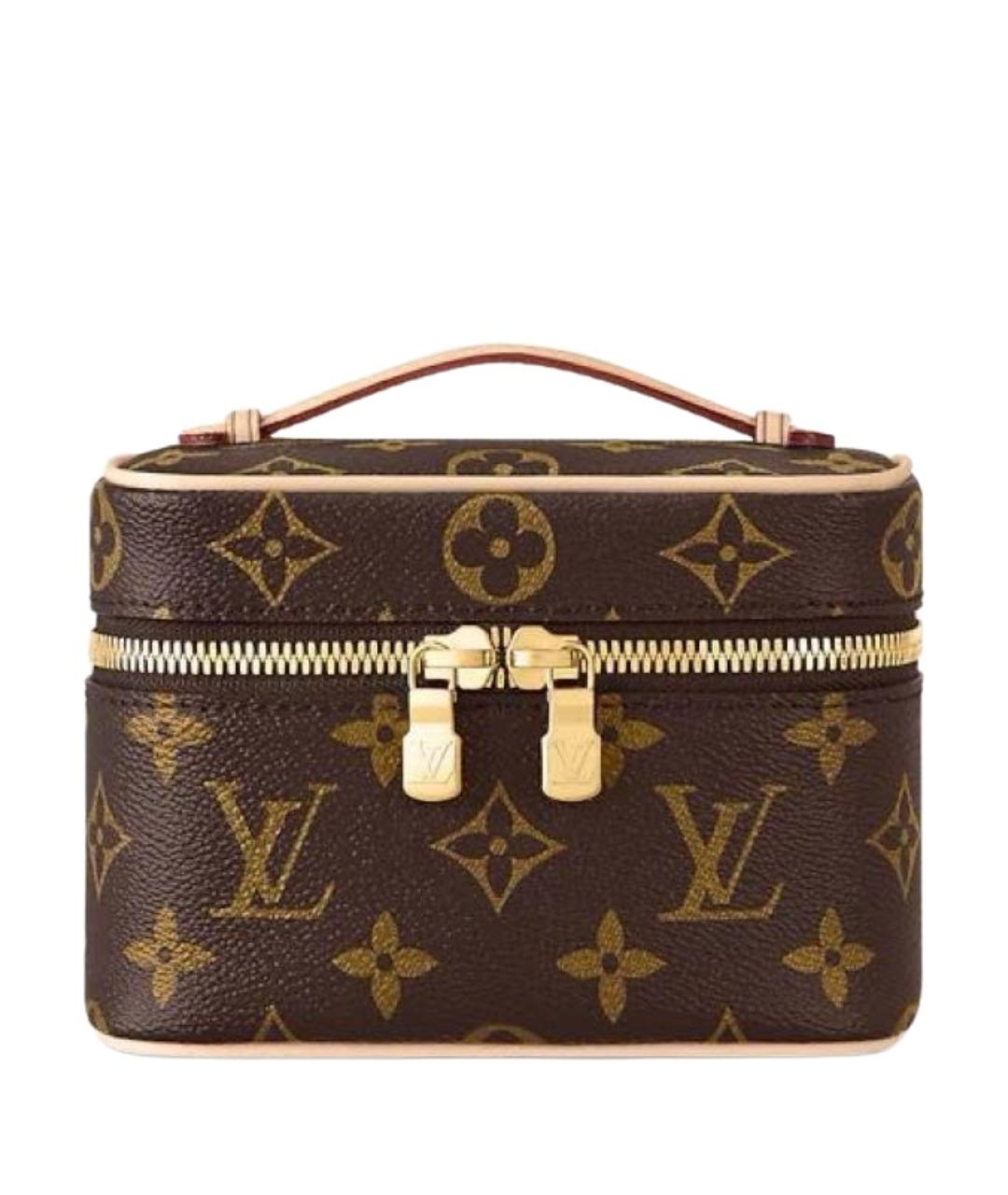 LOUIS VUITTON Коричневая косметичка из канвы, фото 1