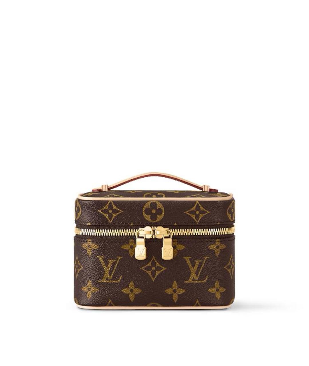 LOUIS VUITTON Коричневая косметичка из канвы, фото 6