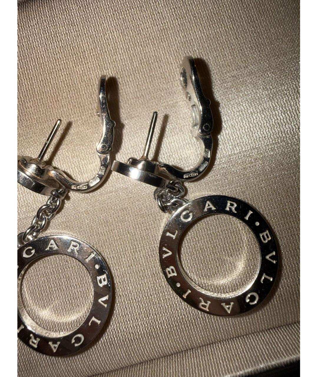 BVLGARI Серебряные серьги из белого золота, фото 2