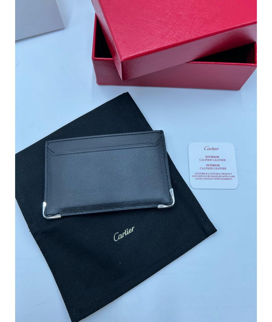 CARTIER Черный кожаный кардхолдер, фото 3