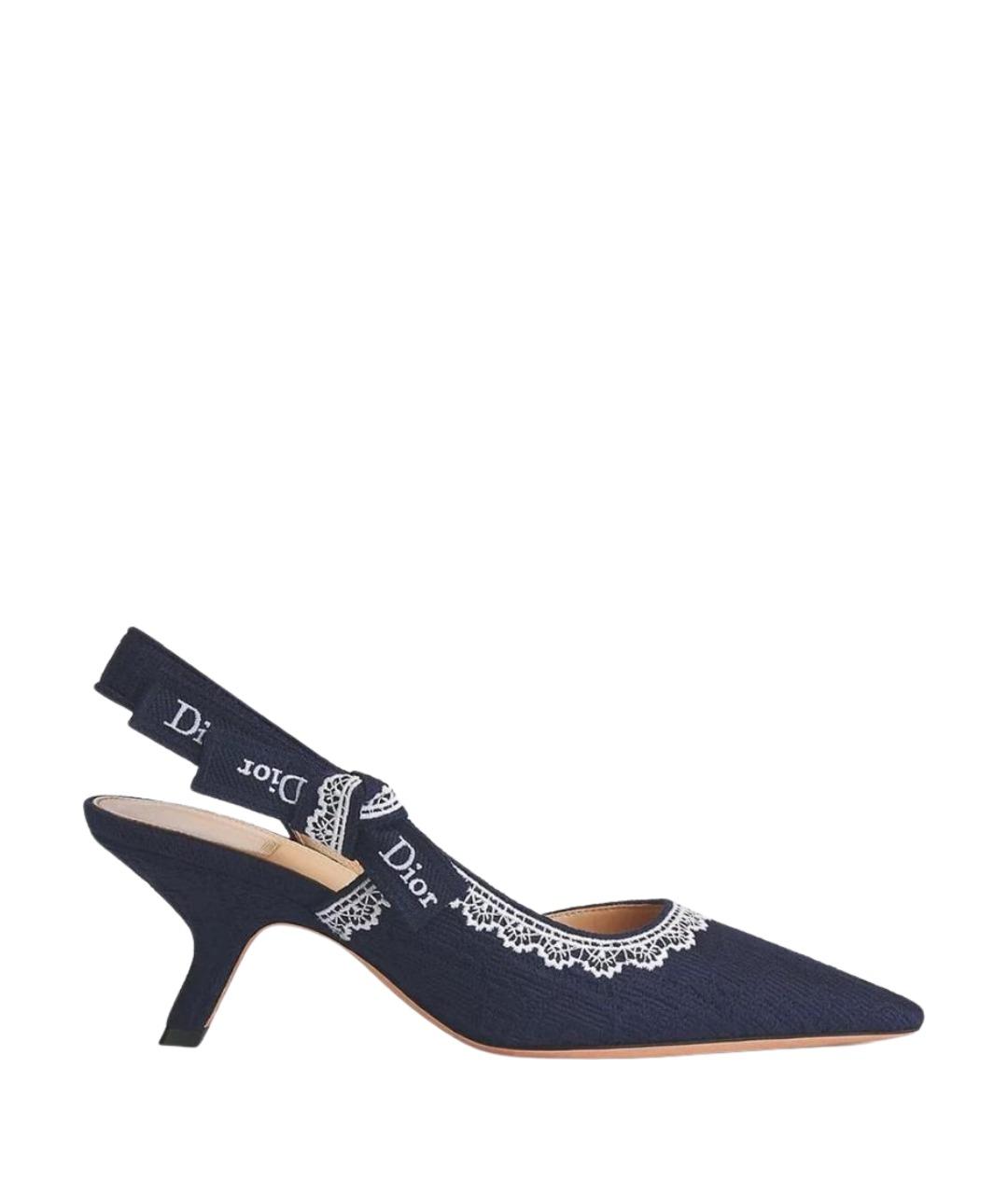 CHRISTIAN DIOR Темно-синие текстильные туфли, фото 1
