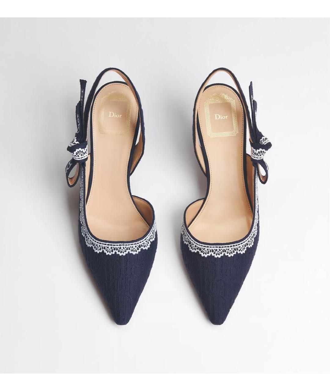 CHRISTIAN DIOR Темно-синие текстильные туфли, фото 3