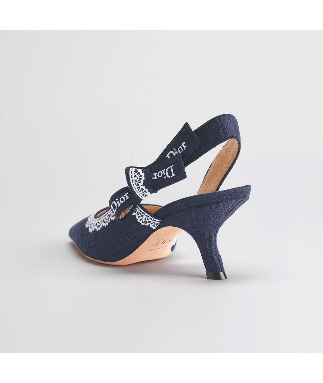 CHRISTIAN DIOR Темно-синие текстильные туфли, фото 4