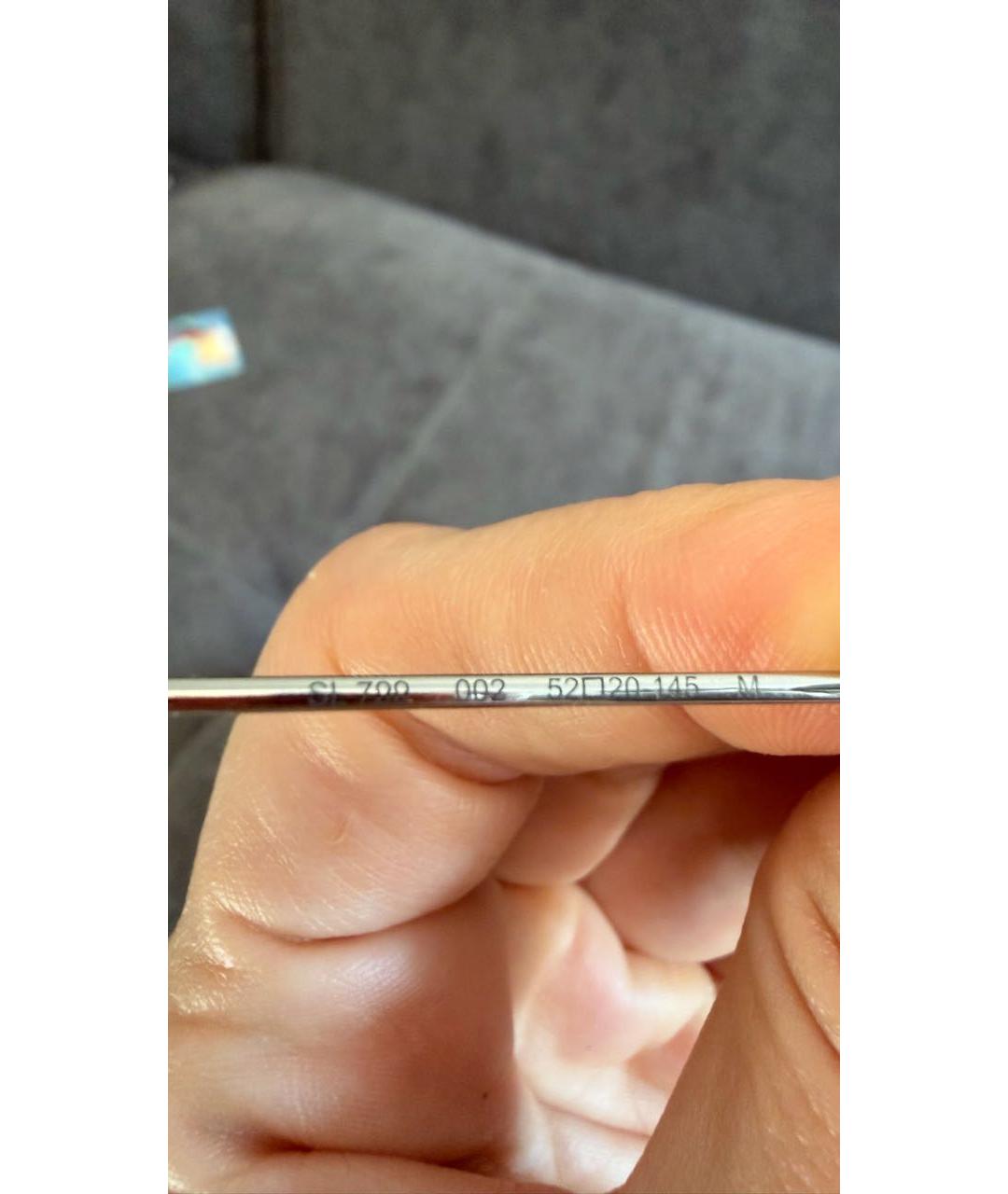 SAINT LAURENT Серые металлические солнцезащитные очки, фото 4