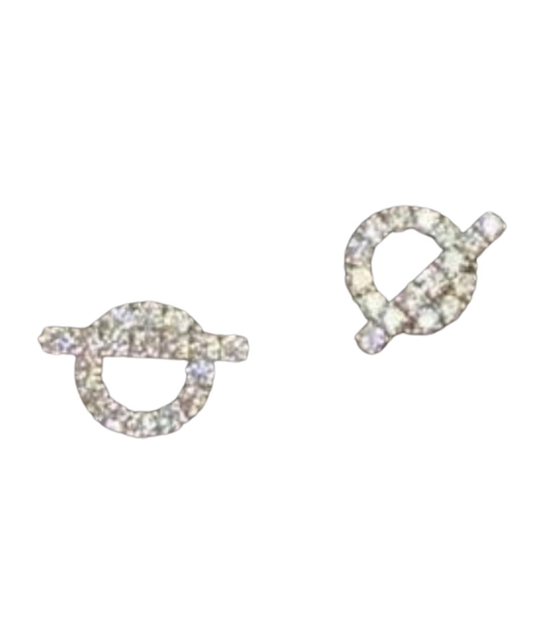 HERMES Серебряные серьги из белого золота, фото 1