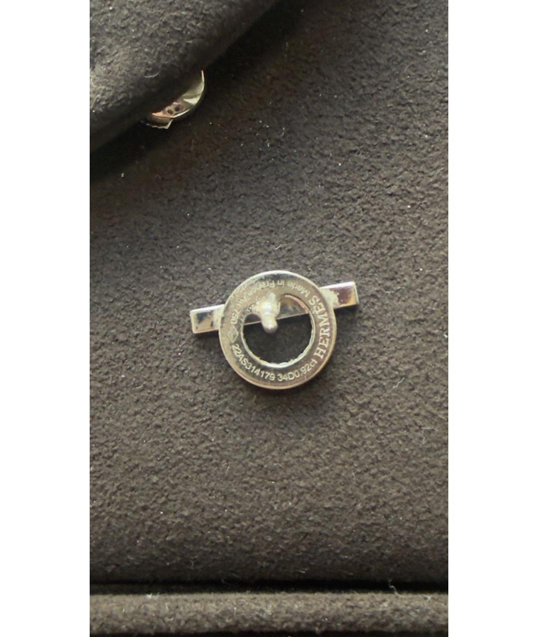 HERMES Серебряные серьги из белого золота, фото 7
