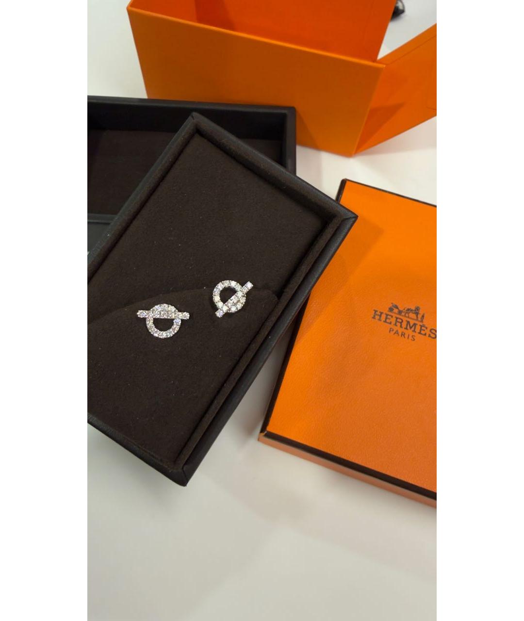 HERMES Серебряные серьги из белого золота, фото 9