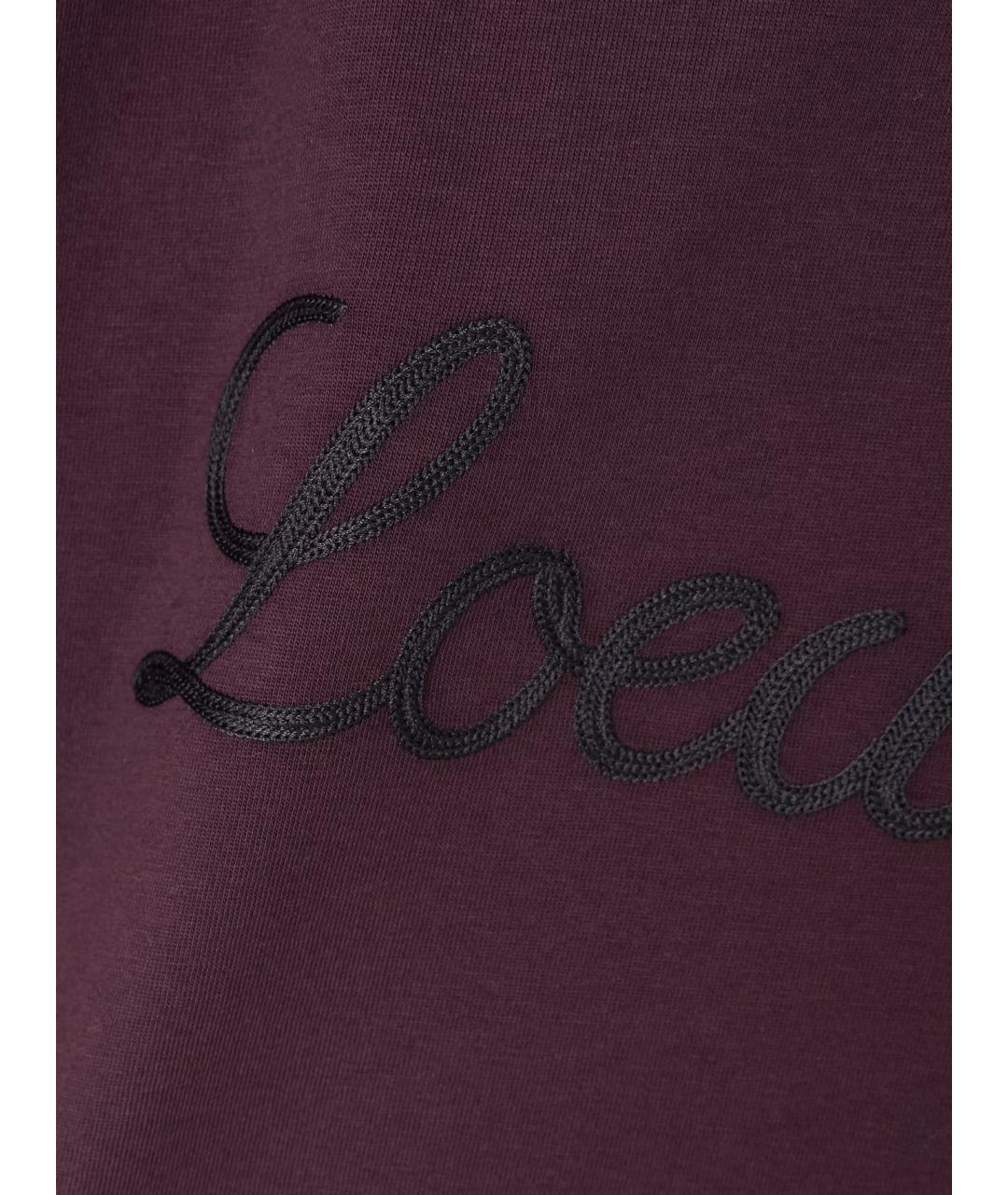 LOEWE Бордовая хлопковая футболка, фото 4