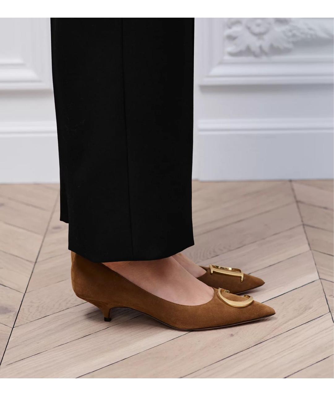 CHRISTIAN DIOR Коричневые замшевые туфли, фото 2