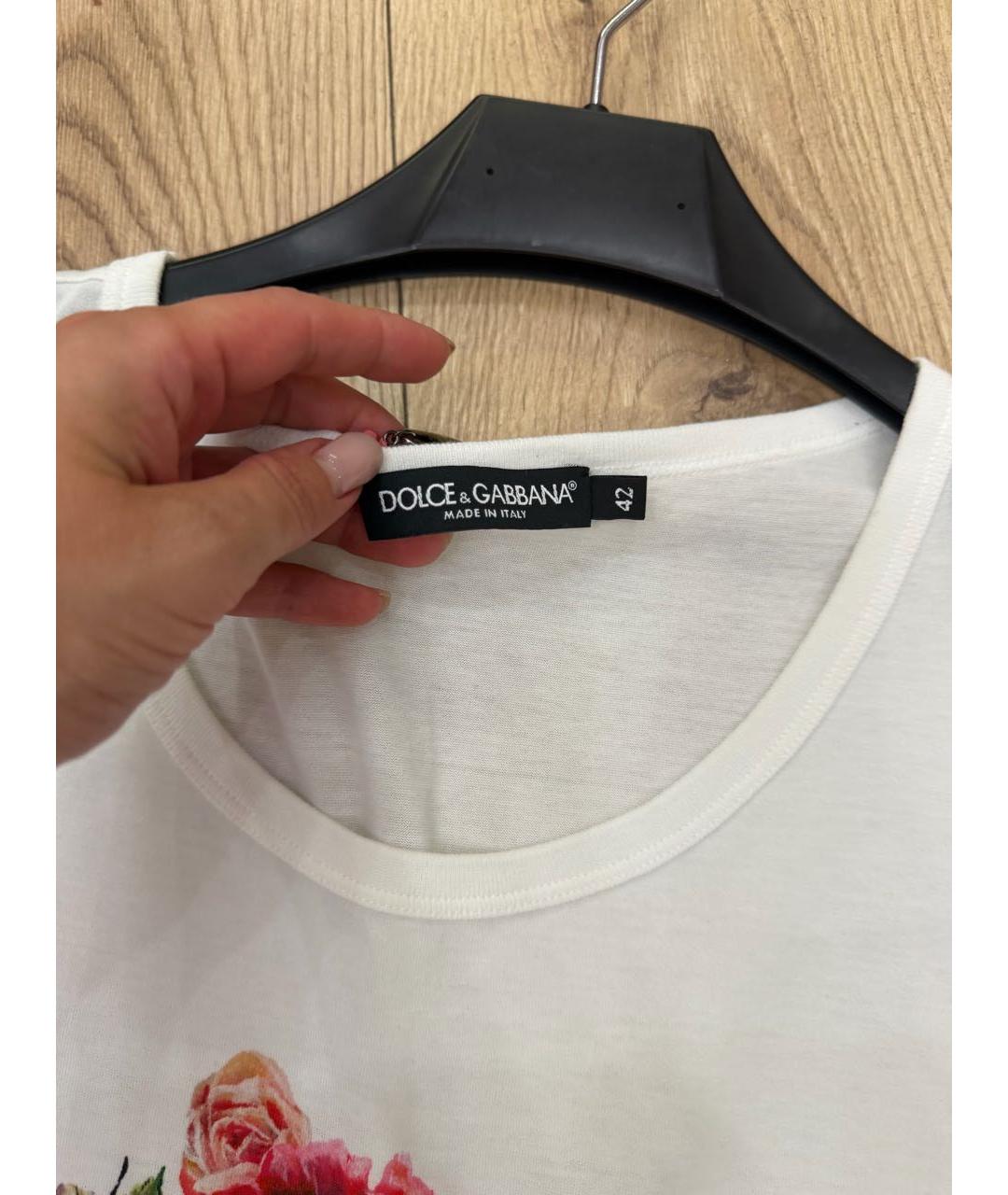 DOLCE&GABBANA Белая хлопковая футболка, фото 2