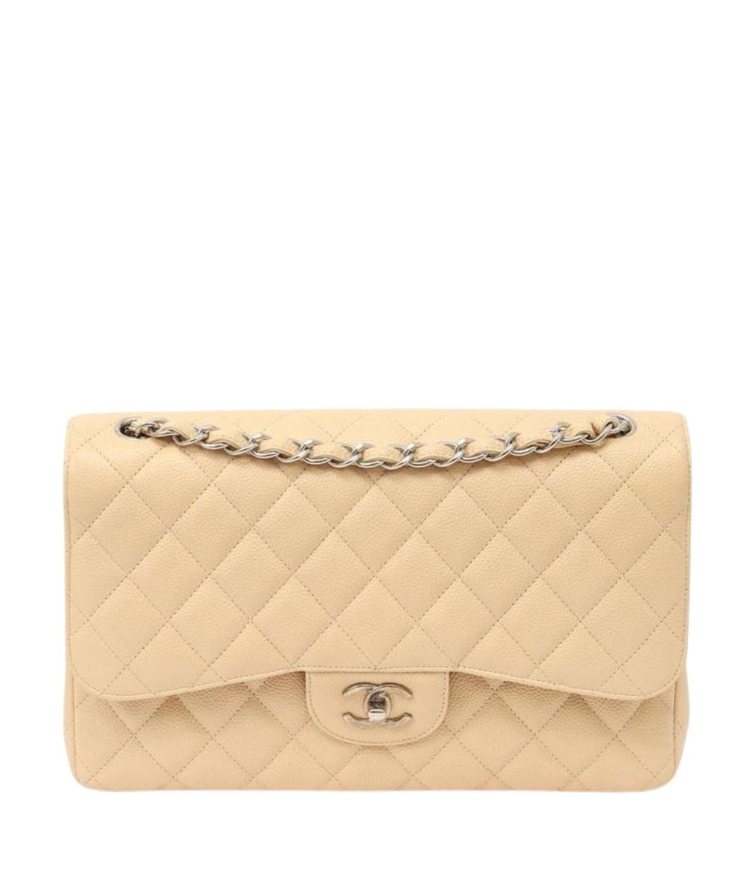 CHANEL Бежевая кожаная сумка через плечо, фото 1