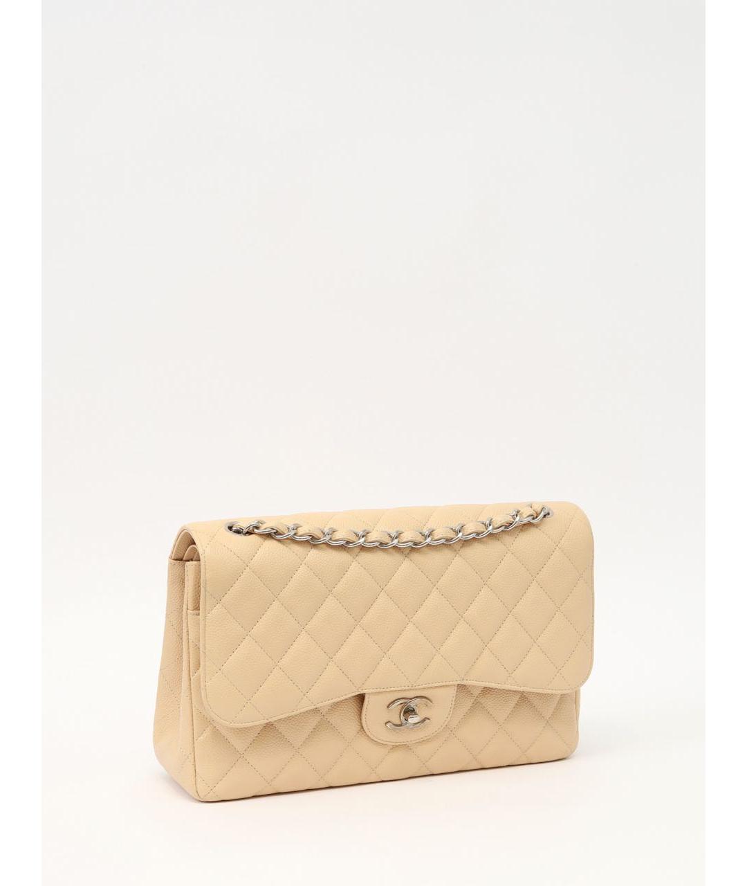 CHANEL Бежевая кожаная сумка через плечо, фото 2