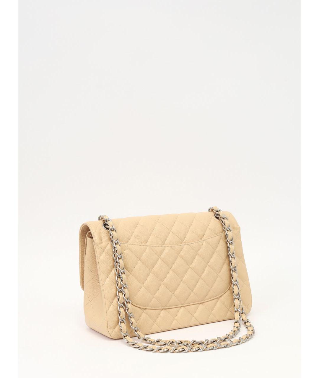 CHANEL Бежевая кожаная сумка через плечо, фото 3