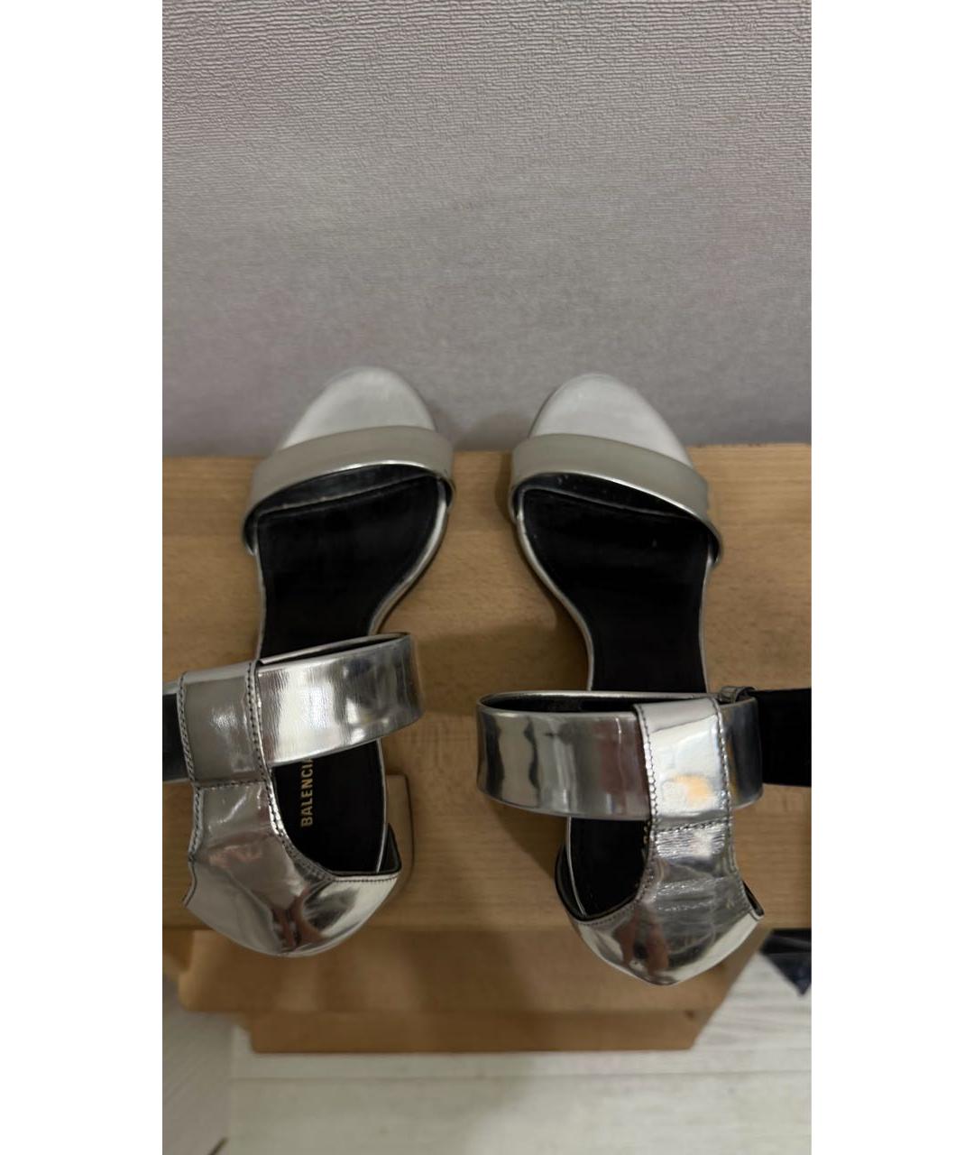 BALENCIAGA Серебряные босоножки, фото 2