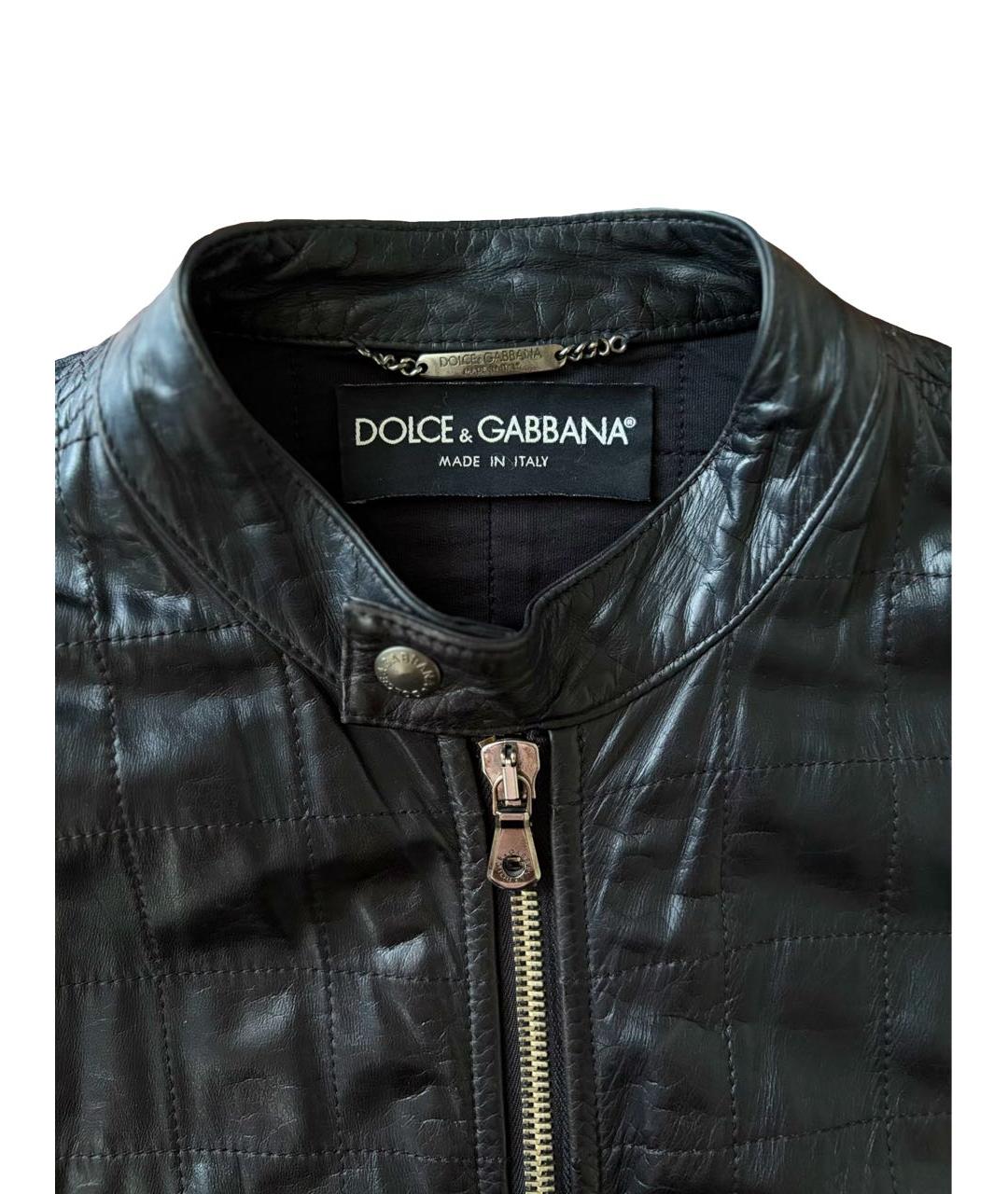 DOLCE&GABBANA Черная кожаная куртка, фото 4