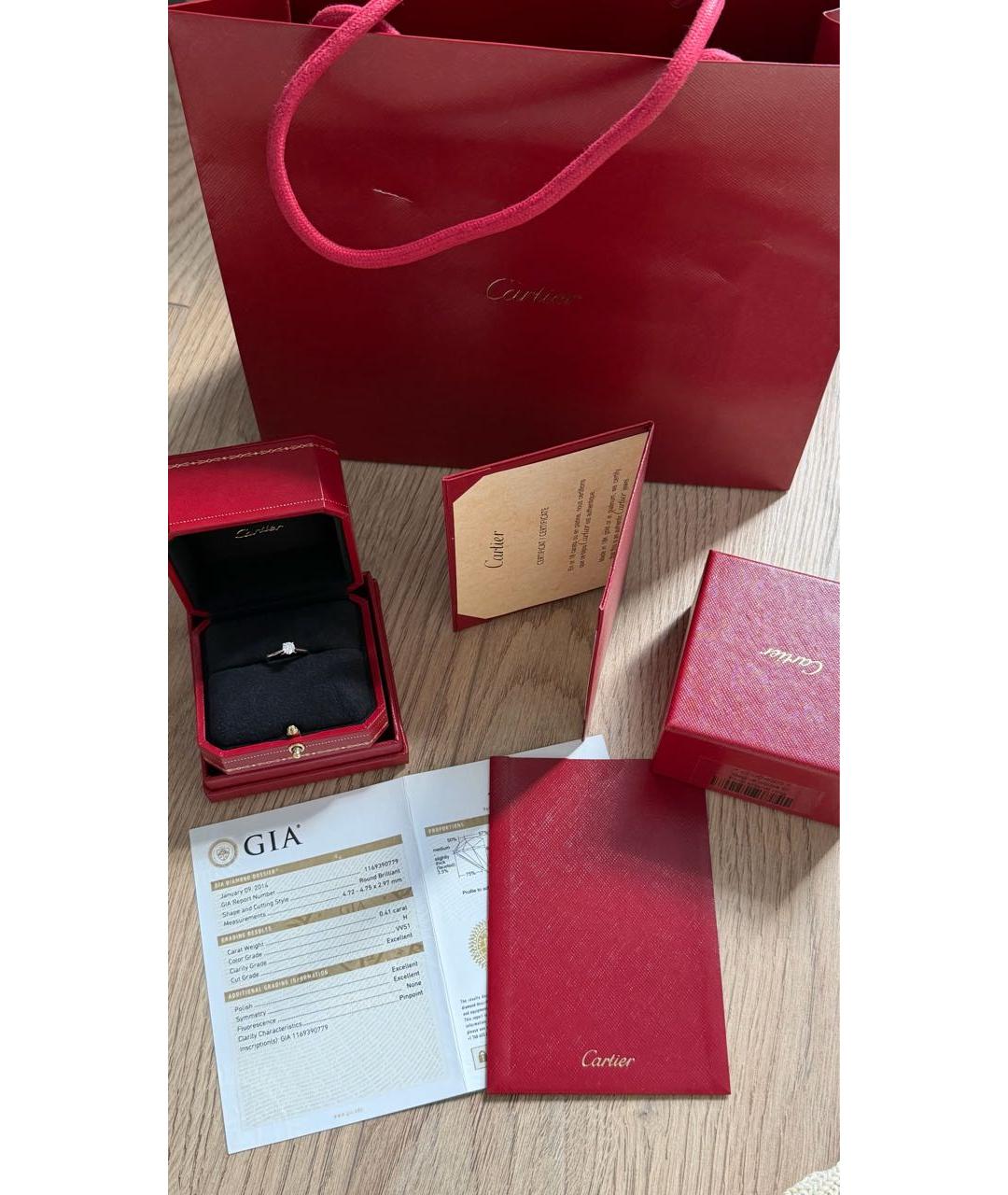 CARTIER Серебряное платиновое кольцо, фото 2