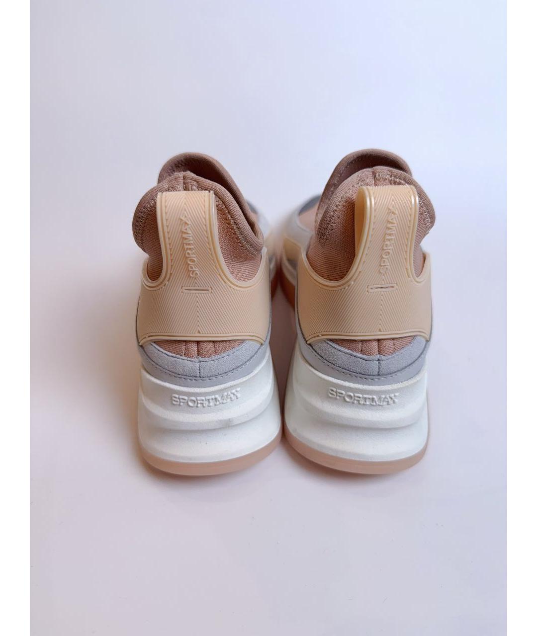 SPORTMAX Коралловые кожаные кроссовки, фото 6