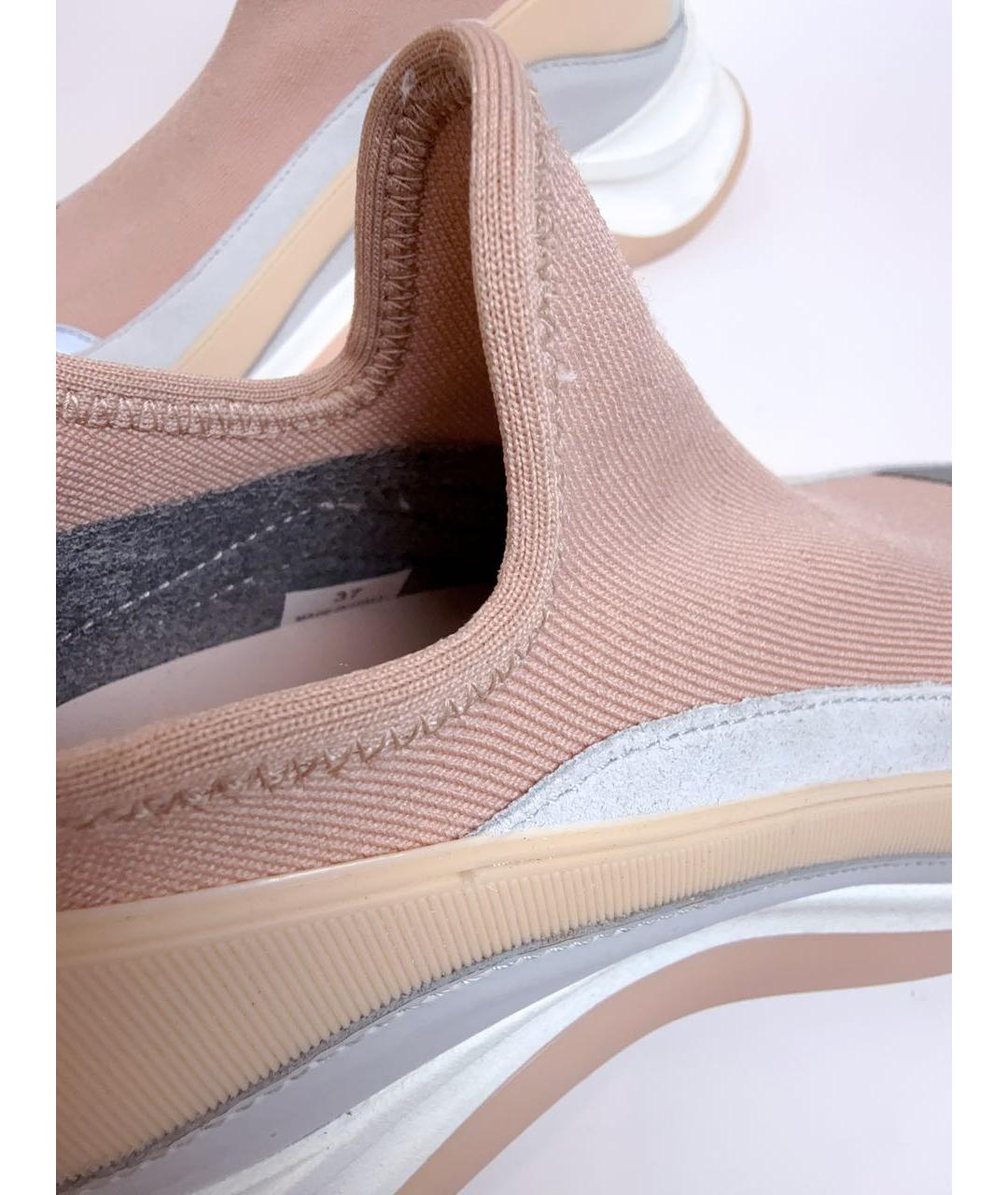 SPORTMAX Коралловые кожаные кроссовки, фото 8